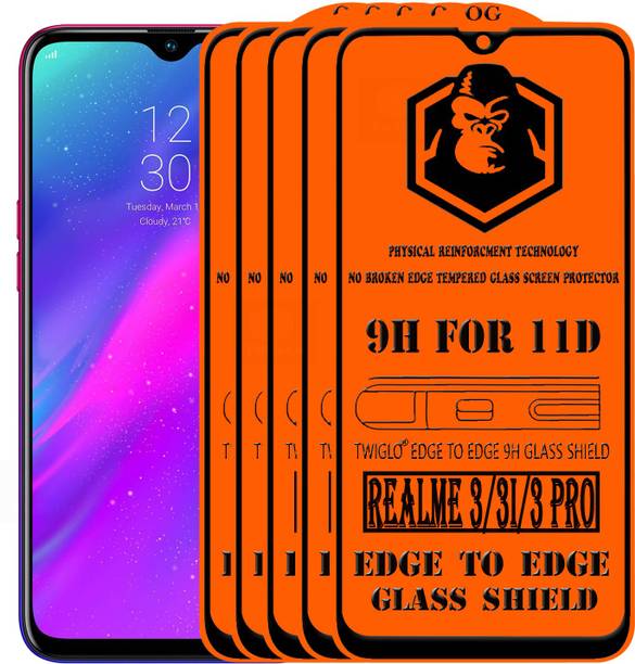 TWIGLO Edge To Edge Tempered Glass for REALME 3 PRO