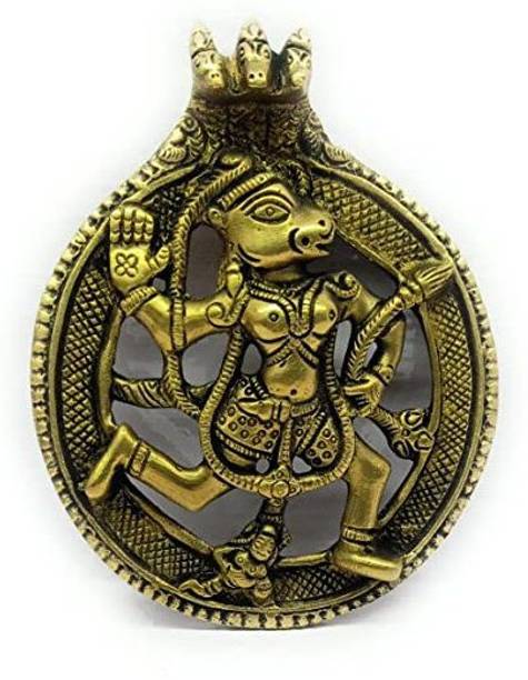 RAMA METAL BRASS HANUMAN VASTU PLATE Decorative Showpiece  -  12 cm