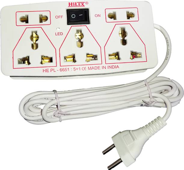 Protos India.Net Heavy Duty Hilex 5 Socket Plug extension Cord board mini strip 5  Socket Extension Boards