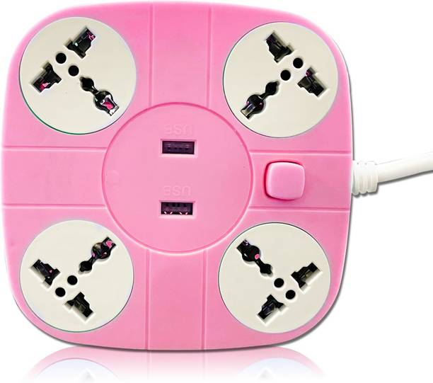 Daily Needs Shop 10A 4+2 -Way Extension Cord With 2 USB Socket + 4 Socket Extension Boards 4  Socket Extension Boards