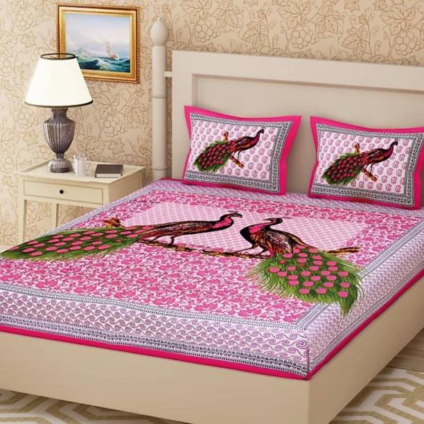 RRJAIPUR Cotton Queen Bed Cover