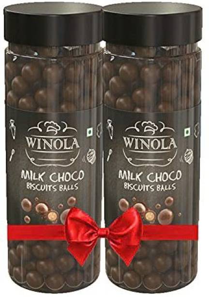 Winola Chocolate Gift Pack | Combo of Milk Chocolate Biscuit Balls (Pack of 2) Truffles