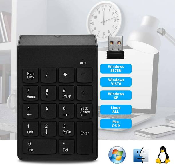 Wifton Numeric Keypad Slim Mini Number Pad Keyboard 18 Keys-IX25 Wireless Handheld Multi-device Keyboard Compatible with Desktop, Laptop, Mac Rainbow,Numeric Keypad Slim Mini Number Pad Keyboard 18 Keys