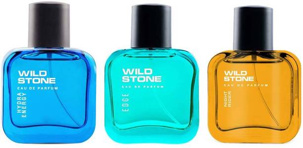Wild Stone Edge, Hydra Energy and Night Rider Eau de Parfum for Men, Pack of 3 (30ml each) Eau de Parfum  -  90 ml