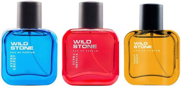 Wild Stone Hydra Energy, Night Rider & Ultra Sensual Perfume for Men, Pack of 3(30ml each ) Eau de Parfum  -  90 ml