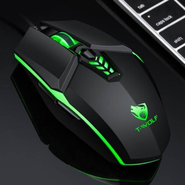 FKU T-WOLF G510 Wired Gaming Mouse, 6 Button 4 Color LED 3200 DPI Mouse for LaptopPC Wired Optical  Gaming Mouse
