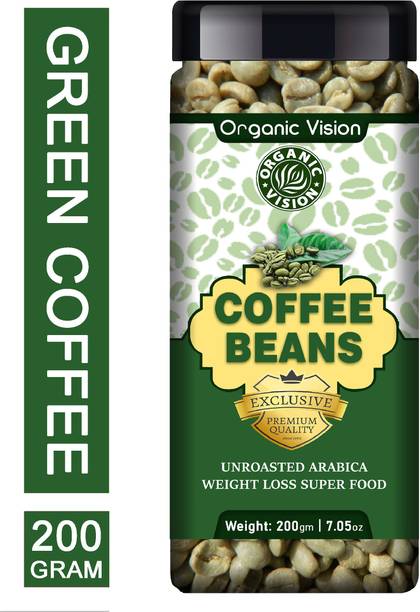 OrganicVison Organic Green Coffee beans for Weight Loss Management 200g Coffee Beans