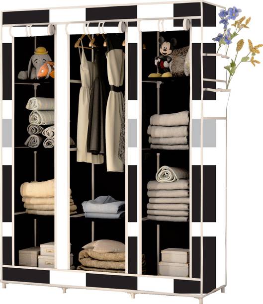 SPIRITED C2 French Door Print Carbon Steel Collapsible Wardrobe