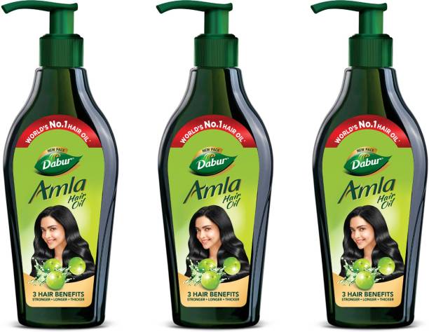 Dabur Amla Hair Oil for Long, Healthy and Strong Hair, 550 ml (Pack of 3) Hair Oil
