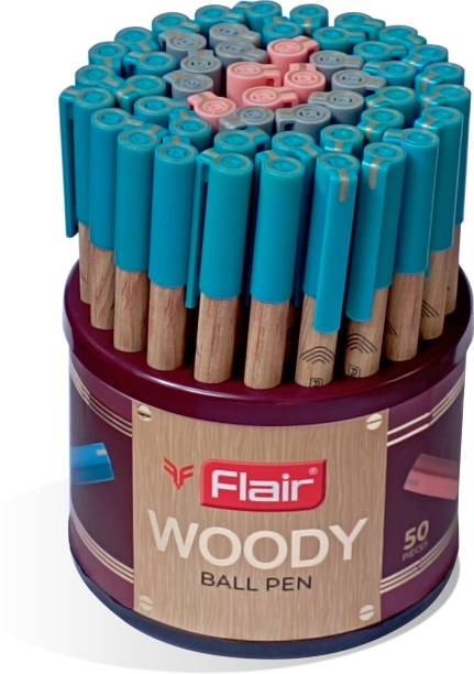 FLAIR Woody 0.7 mm Ball Pen Stand | Attractive Woody Design | Smooth Ink Flow System Ball Pen