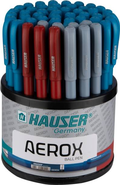 HAUSER Aerox 0.6 mm Ball Pen Stand | Shiny Finish & Low-Viscosity Ink | Refillable Ball Pen