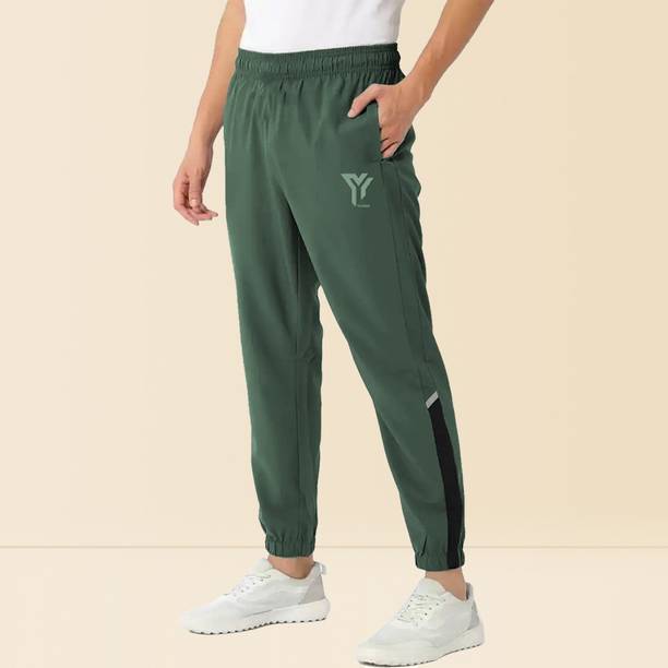 Men Solid Green Track Pants