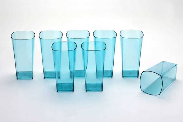 फिनर Crystal Clear Transparent Water & Juice Glasses (Set of 8) Glass (300ml, Glass) ग्लास सेट