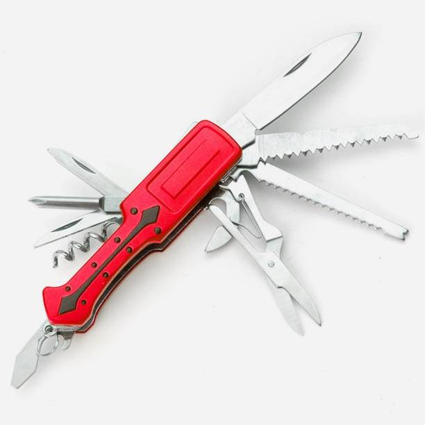 AlexVyan Pocket Swiss Knife 11 In 1 Stainless Steel Multi Functional Swiss Knife 11 Multi-utility Knife