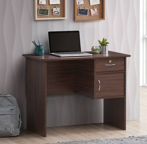 DeckUp Cannes Walnut Engineered Wood Office Table