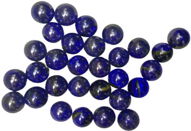 Ds Company 30_Pcs Dark Blue OR Blue Kanche Glass Marble Ball Glass Pabbles Ball