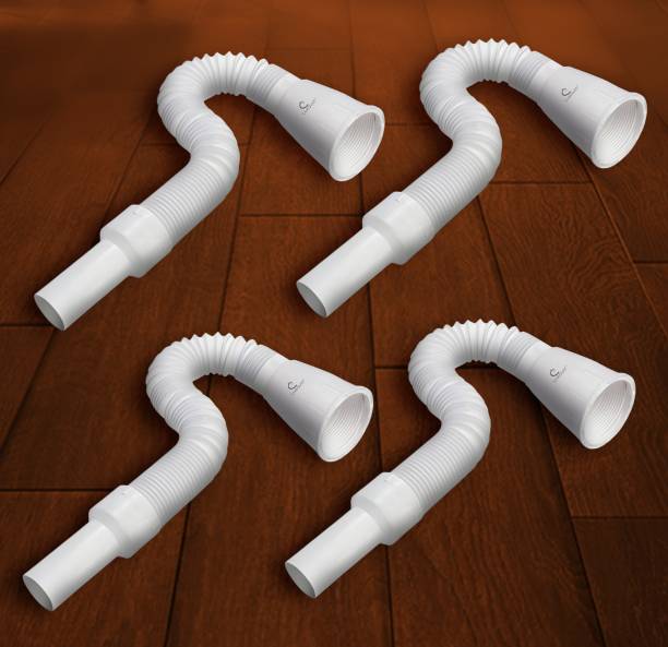 CUROVIT PVC Flexible Waste Pipe 1-1/4" Set of 4 for Kitchen Sink Waste Water Drain Hose 32 mm Plumbing Pipe