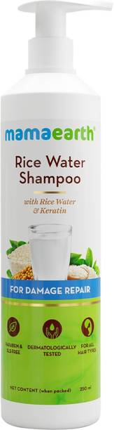 Mamaearth Rice Water Shampoo With & Keratin For Damaged, Dry and Frizzy Hair