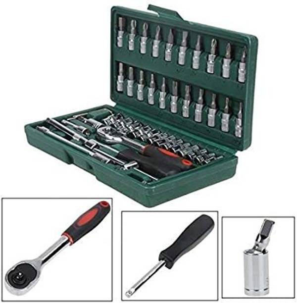 SMBT 46 in 1 Pcs Tool Kit & Screwdriver and Socket Set Socket Set Green Box Socket Set