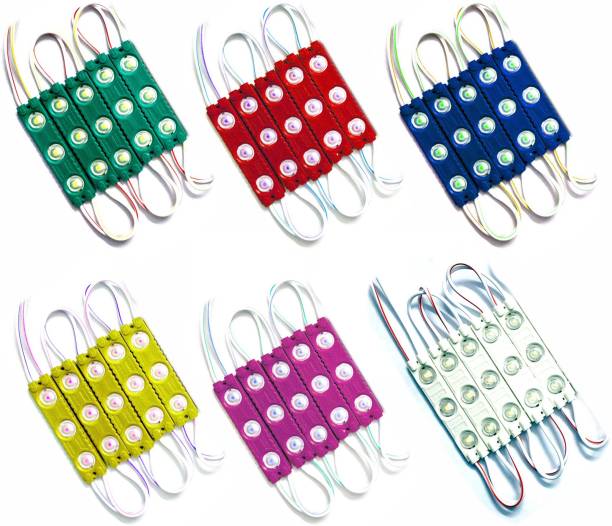 Wizzo (5 Pc Each Red Green Blue Yellow White Pink) 12V DC Optical 3 LED Module 30 Pcs Light Electronic Hobby Kit