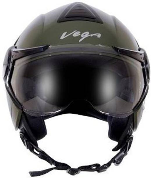 VEGA Verve Open Face Helmet (Women's, Dull Army Green, M) Motorsports Helmet