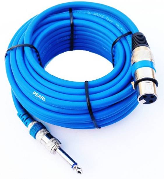 PEARL Microphone Cord 10 Meter | Metal XLR Female Pin - Metal P38 Jack (6.35 MM) | 1 Pcs (Blue), Mic Cable 10 Meter