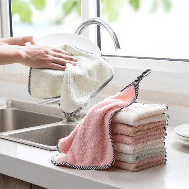 DHRUSIMI Microfiber Dishcloth, Hangable Dish Washing Towels Quick Dry Towel Rag Wipe Random Cloth Napkins