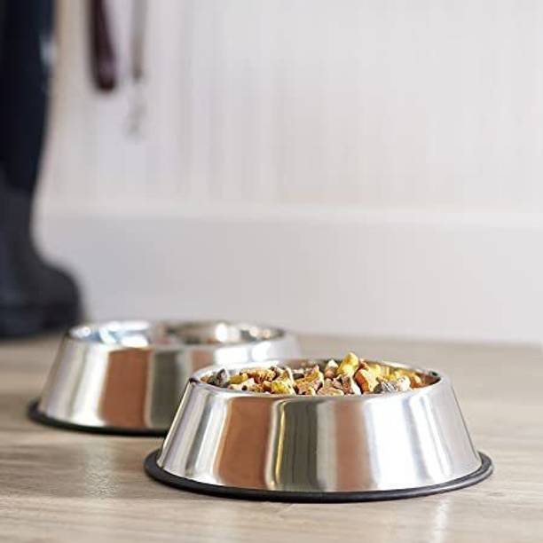 chullbull pet products Good Quality 400ml Capacity Dog Feeding Bowl ,Stainless Steel Pet Bowl (400 ml) Stainless Steel Pet Bowl