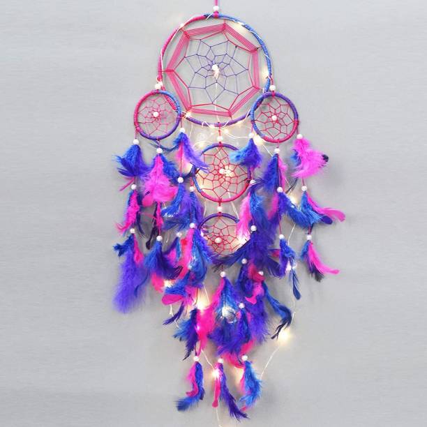 ASIAN HOBBY CRAFTS Dream Catcher with Lights Wall Hanging Feather Dream Catcher