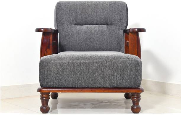 Divine Arts Wooden (Sheesham)Sofa for Home and Living Room Fabric 1 Seater  Sofa