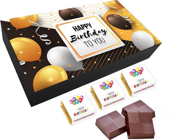 CHOCOINDIANART Fine Happy Birthday, 06pcs Delicious Chocolate Gift O, Truffles