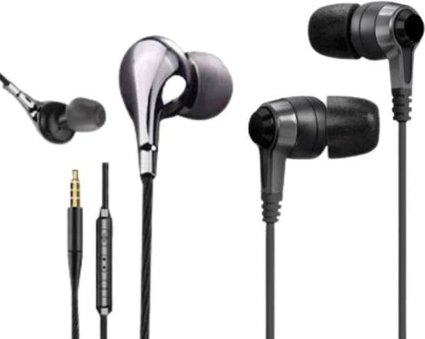 Tiitan Combo Pack of Wired Earphones Black S10, S11 Wired Headset