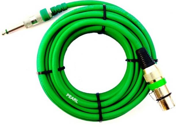 PEARL Microphone Cord 10 Meter | Metal XLR Female Pin - Metal P38 Jack (6.35 MM) | 1 Pcs (Green), Mic Cable 10 Meter