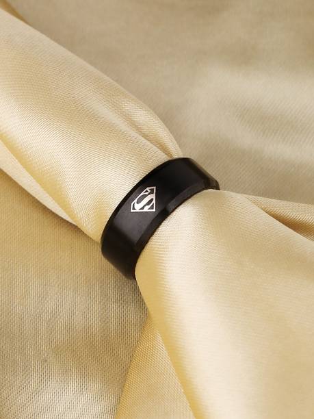 Kairangi Ring For Men Trendy Western Style Stainless Steel Causal Wear Superman Stainless Steel Ring
