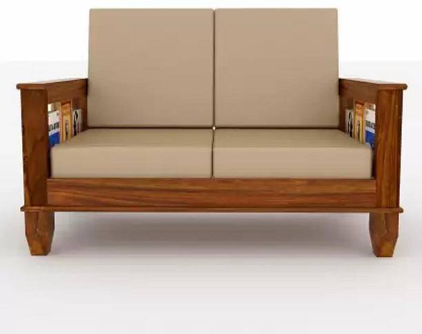 Divine Arts 2 Seater Solid Sheesham Wood Three Seater Sofa Set For Living Room/Hotel/Café Fabric 2 Seater  Sofa