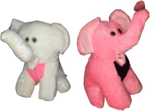 KOLKATA MINY TOYS LITTLE-ELEPHANT-COMBO-OF-A-WHITE-AND-A-PINK-30-CM  - 30 cm