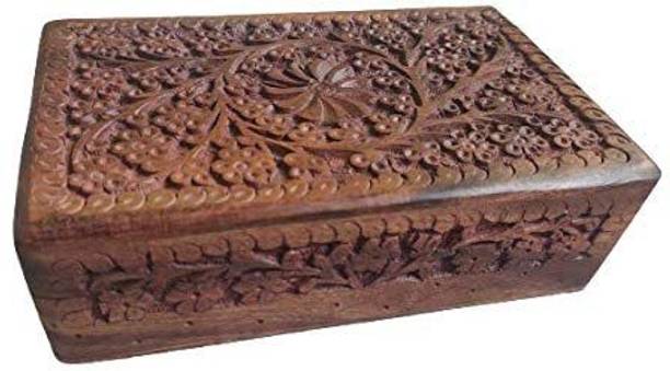 STUFFCOLLECTION Wooden Kashmiri Carving Box | Hand Carving Wooden Box | Wooden Jewellery Box JEWELLERY Vanity Box