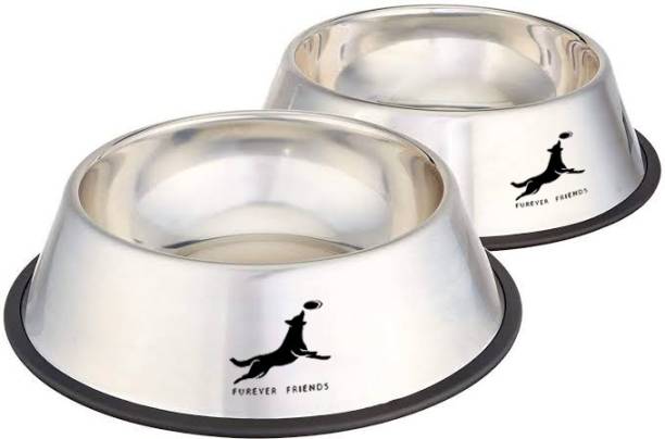 Furever Friends Stainless Steel Dog Bowl Medium 700 ml Stainless Steel Pet Bowl