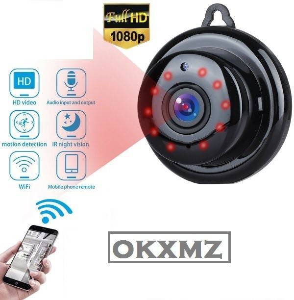 Bzrqx Mini Security WiFi CCTV Camera Mobile Connect Smart Camera with Night Vision Sports and Action Camera