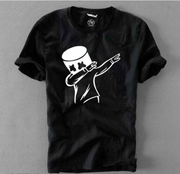 Half Sleeve Round Neck T shirt Men Printed, Typography Round Neck Pure Cotton Black T-Shirt