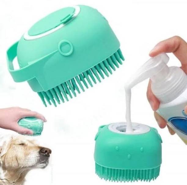 glimpcy Dog Bath Brush Body Scrubber for Bathing Soft Silicone Brushes Groomers for Pet Plain/ Bristle Brushes for  Dog & Cat, Cow, Horse, Dog, Cat, Rabbit, Monkey, Donkey, Turtle