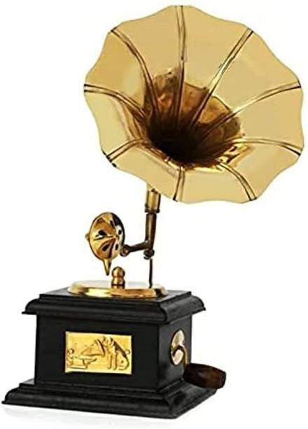 STUFFCOLLECTION Gramophone Decorative Canon Brass Showpiece(10 cm x 10 cm x 23.75 cm,Black&Gold) Decorative Showpiece  -  24.1 cm
