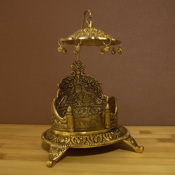 Spillbox Traditional Brass Mukali Stool peeta chowki Sinhasan God Idols – Idol Stand Decorative Showpiece  -  21 cm