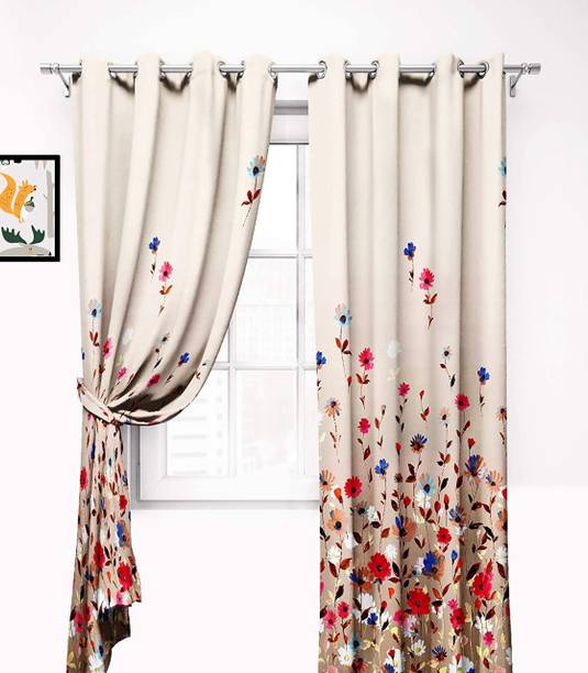 Pjdecor 274 cm (9 ft) Long Door Polyester, Silk Room Darkening Curtain (Pack Of 2)