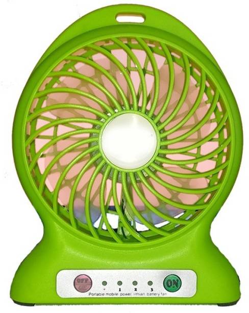 BeerTech Electric Portable Mini Rechargeable Desktop Fan Battery and USB Charge 4 Blade Table Fan