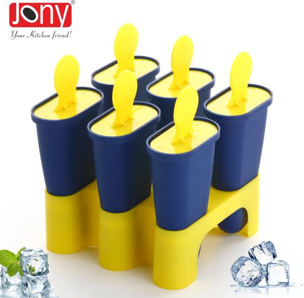 Jony Ice Cream Maker / Kulfi Mould / Popsicle Mould Blue, Yellow Plastic Ice Cube Tray