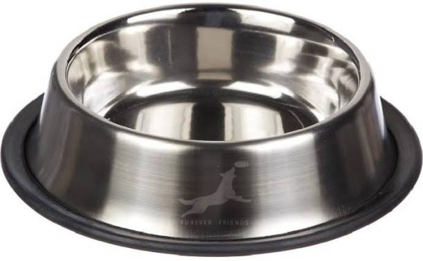 Furever Friends Stainless Steel Pet feeding Bowl Anti Skid pet feeder puppy & cat (200ML) Stainless Steel Pet Bowl