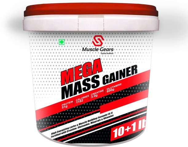 Muscle Gears Mega Mass Gainer 11 lbs Chocolate Whey Protein