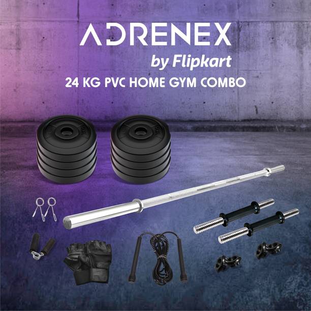 Adrenex 24 Kg 24 PVC COMBO 9 WB Home Gym Combo