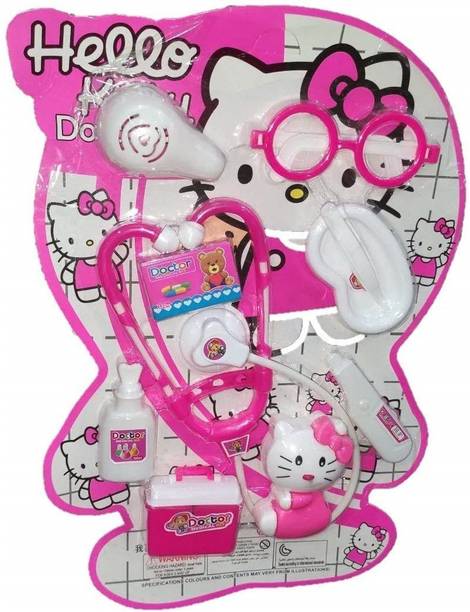 DK ENTEPRISE Hello Kity Doctor Medical Kit Set Cartoon Character Medical Accessories Set